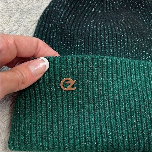 NWT Eugenia Kim x Wicked Frances Beanie Wool Knit Hat Green Glitter Ombre